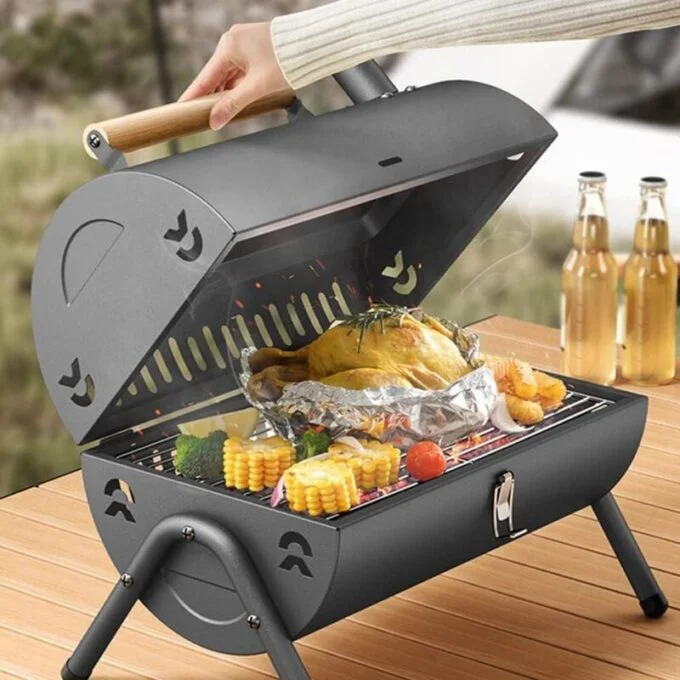 Barril asador carbon portatil